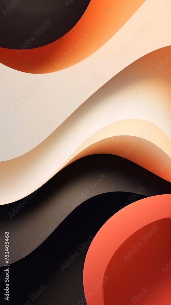 Aufkleber harmonious abstract composition with angular and curved shapes generative ai