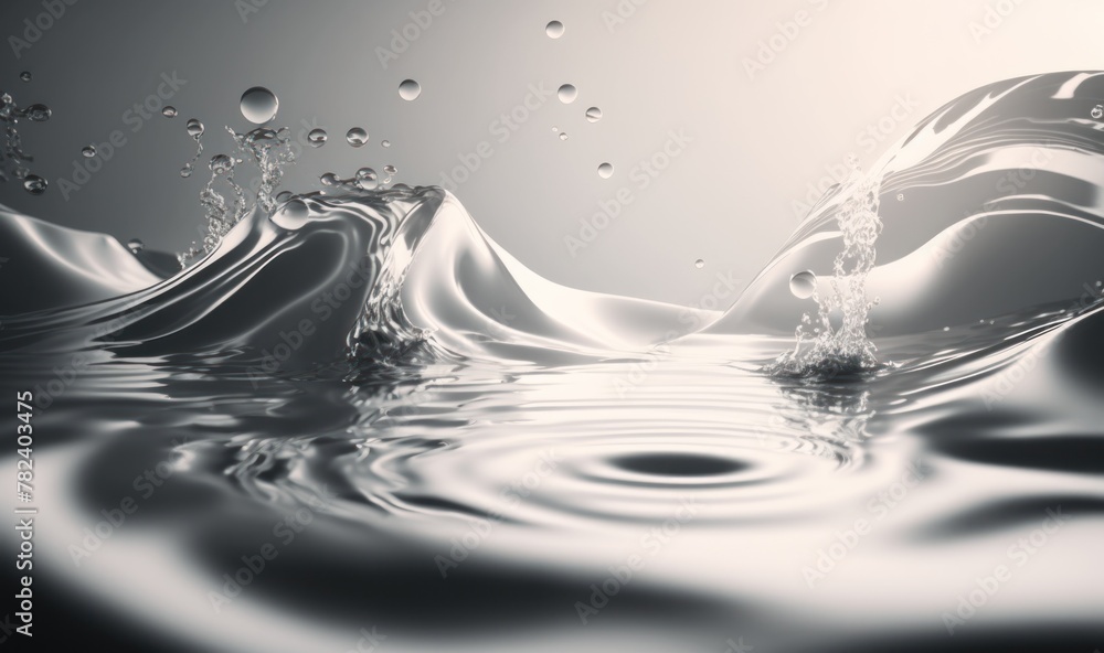 Poster serene waterscape with abstract ripple reflections generative ai