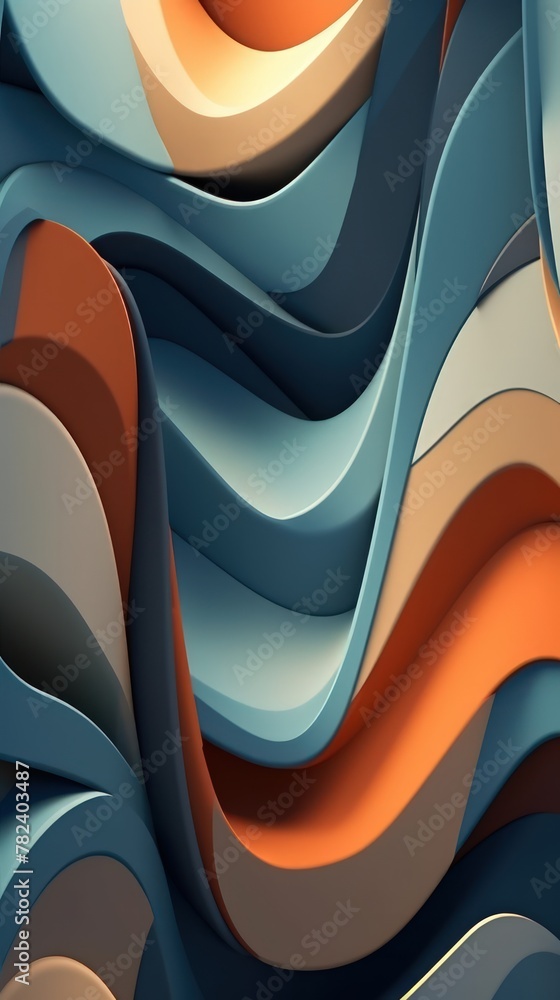 Poster harmonious geometric abstraction generative ai