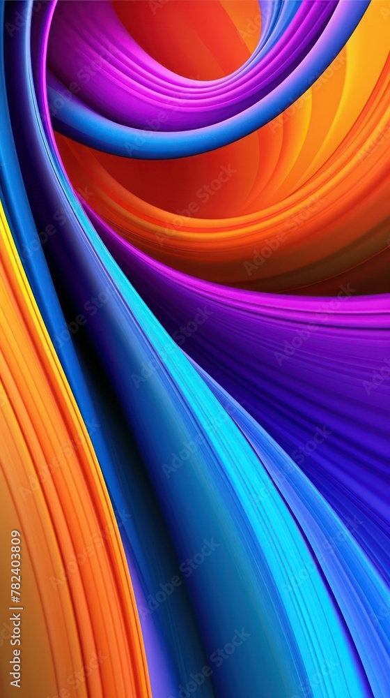Poster mesmerizing abstract curves and colors generative ai
