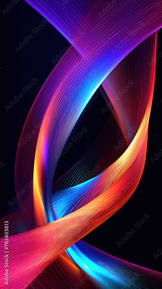 Aufkleber mesmerizing abstract curves and colors generative ai