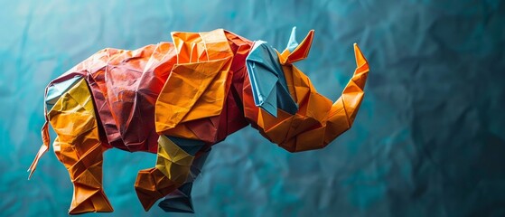 Close-up origami art showcasing endangered animals, each fold breathing life into vibrant paper textures, creating a poignant reminder of beauty at risk.