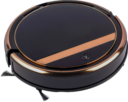 Smart robotic vacuum cleaner with modern design cut out png on transparent background