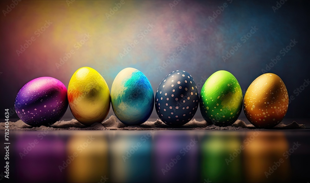 Poster Soft and Ethereal Easter Egg Background Generative AI