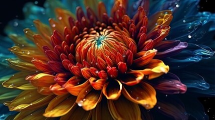 Vibrant Abstract Floral Masterpiece Generative AI