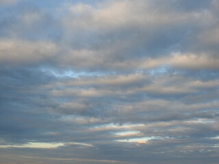 Cloudscape, evening cloud formation, at sunset, over the Bombay Hook National Wildlife Refuge, Kent County, Delaware.