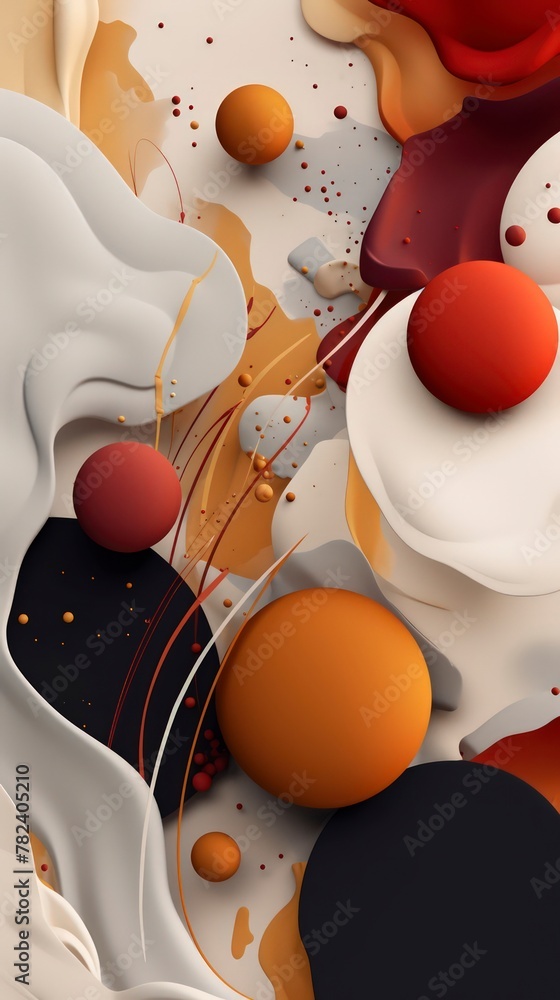 Aufkleber harmonious abstract fluid shapes generative ai