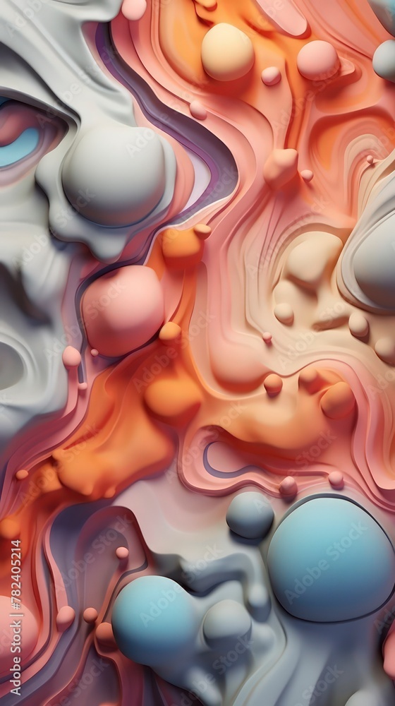 Aufkleber harmonious abstract fluid composition generative ai