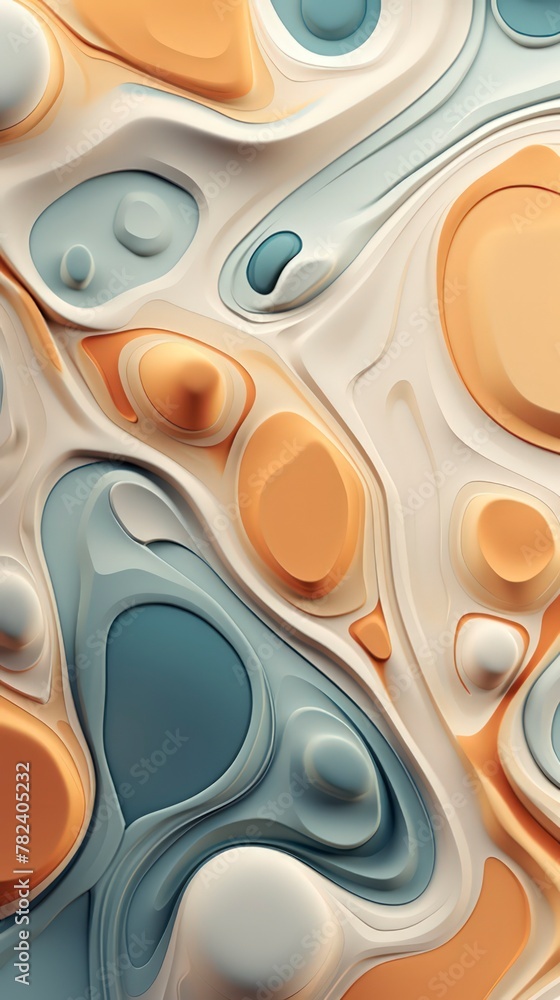 Poster harmonious abstraction with fluid shapes generative ai