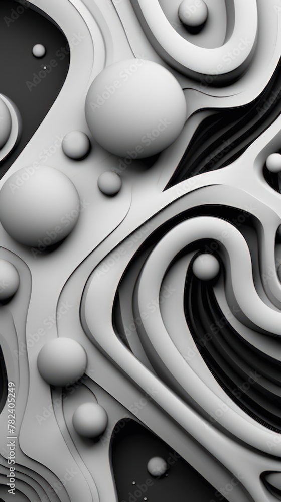 Poster captivating monochromatic abstract artwork generative ai