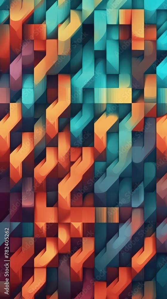 Poster vibrant abstract artwork with contrasting color palette generative ai