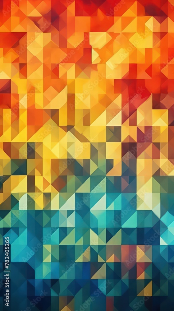 Poster vibrant abstract composition with contrasting warm and cool tones generative ai
