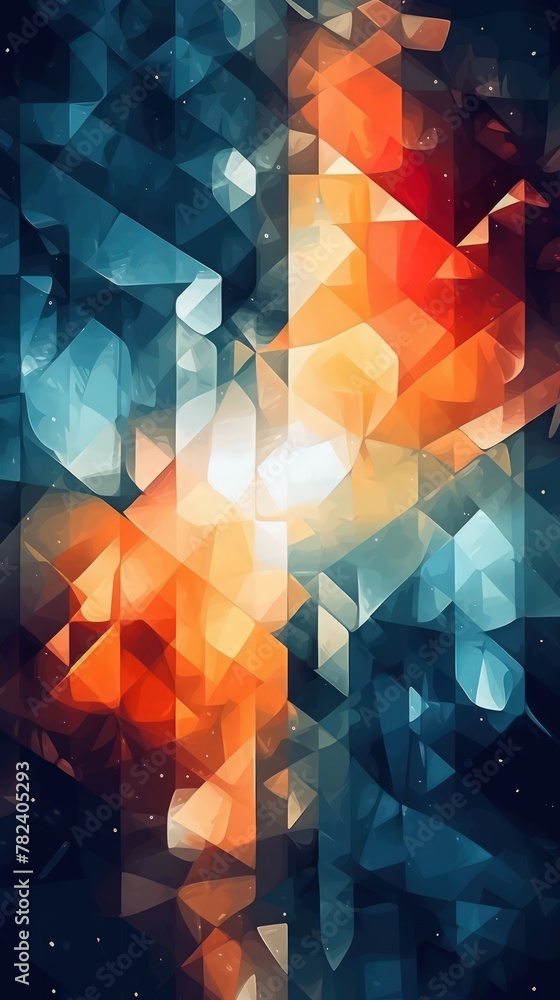 Poster vibrant abstract composition with contrasting hues generative ai