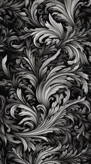 Abstract Monochromatic Art with Intricate Lines Generative AI