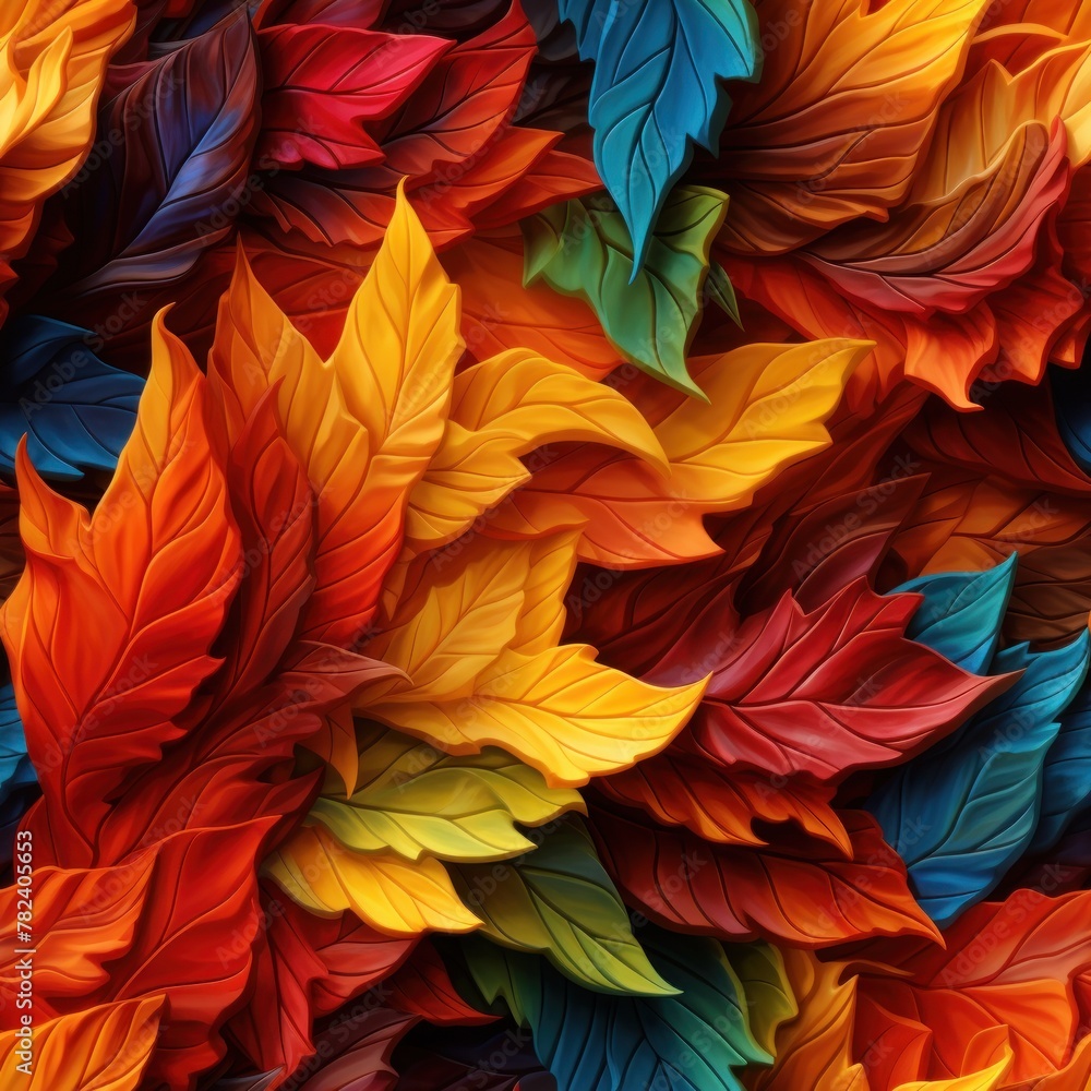 Poster autumn-inspired designer textile pattern generative ai