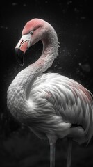 Artistic Flamingo in Monochrome Elegance Generative AI