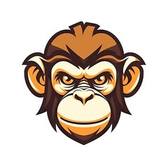 Obraz premium Simple Cartoon Monkey Esports Logo Generative AI