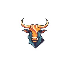 Minimalist Bull Logo Design Generative AI