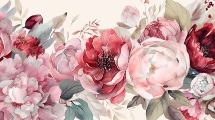 Floral Greeting Card for Weddings, Birthdays, and Celebrations Generative AI