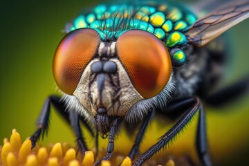 Detailed Macro Photography of a Fly Generative AI