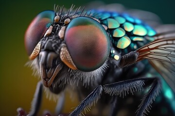 Detailed Macro Photography of Fly Generative AI