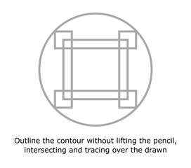 Outline the contour without lifting the pencil. Vector illustration. Brain teaser