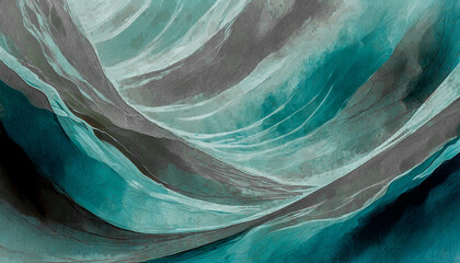 Abstract turquoise-gray waves, background, texture. Abstrakcyjne turkusowo szare fale, tło, tekstura. 