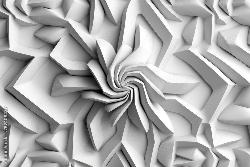 Poster intricate geometric texture in solid white generative ai