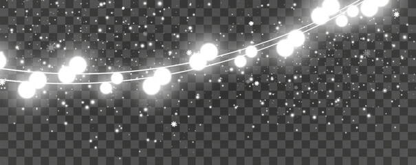 Vector illustration of a light garland on a transparent background.
