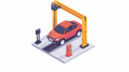 Car lift stand icon. Isometric of car lift stand ve