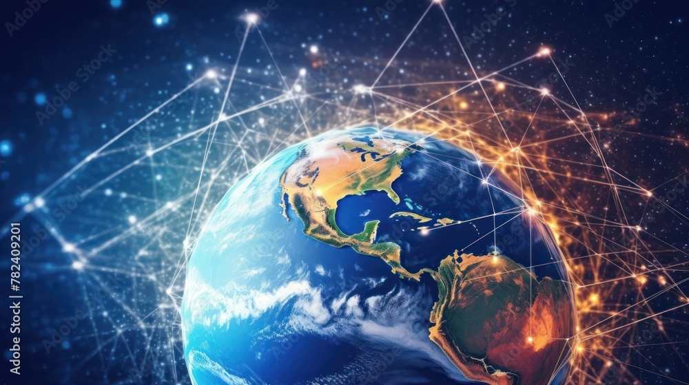 Poster global internet and communication concept generative ai