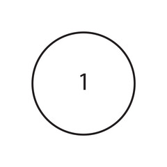 Number 1 in a circle sign. Integer
