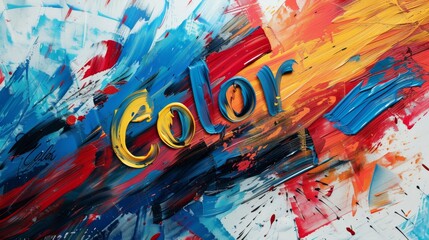 a painting with the word color painted on it