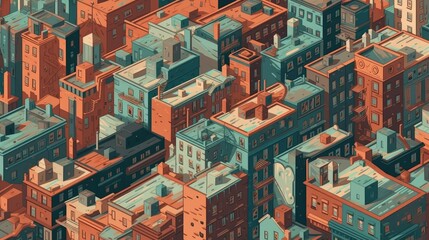 Diminished Cityscape Illustration Inspired by Iconic Design Generative AI