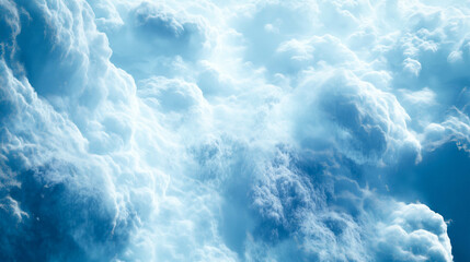 Soft and fluffy cloud texture, full of lightness and unpredictability with space for text in pastel shades of blue - obrazy, fototapety, plakaty