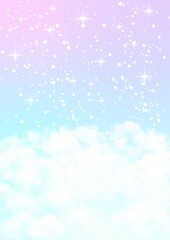 Pastel sky and stars fantasy background.	