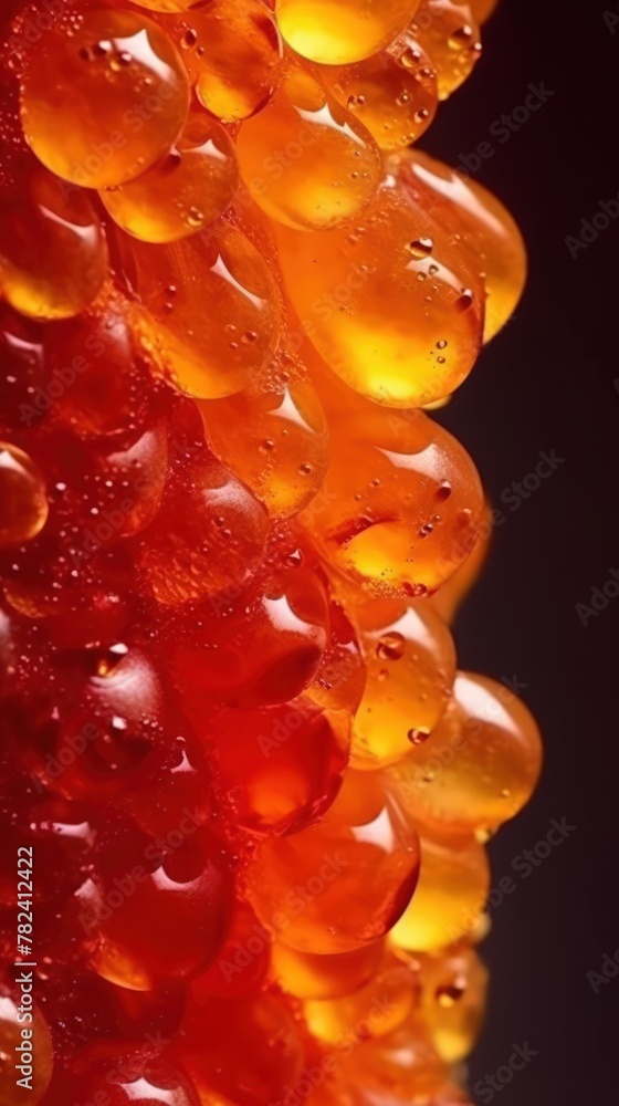 Poster juicy translucent grape slice in extreme macro close-up generative ai
