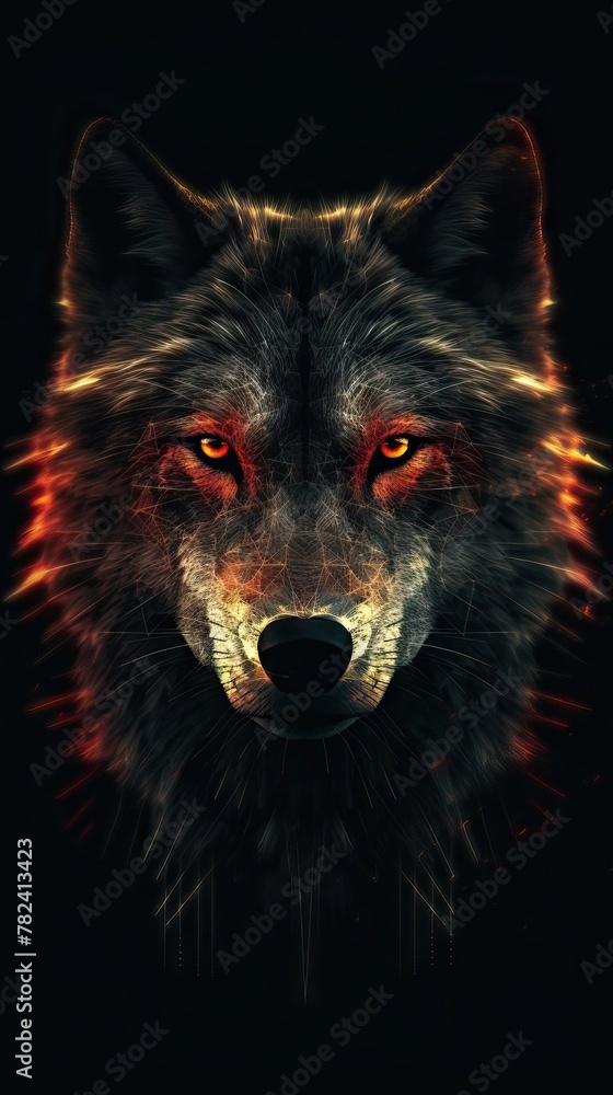 Poster Mesmerizing Double Exposure Portrait on Dark Background Generative AI
