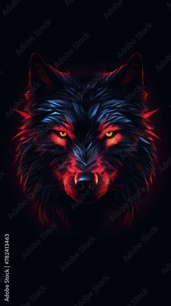 Poster minimalist art print on dark background generative ai