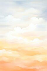 Cloud Drama, Dramatic clouds at sunset, orange & grey dance, cartoon drawing, water color style.