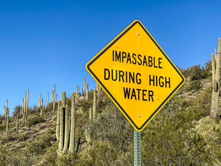 Road Sign in Arizona Desert Mountains