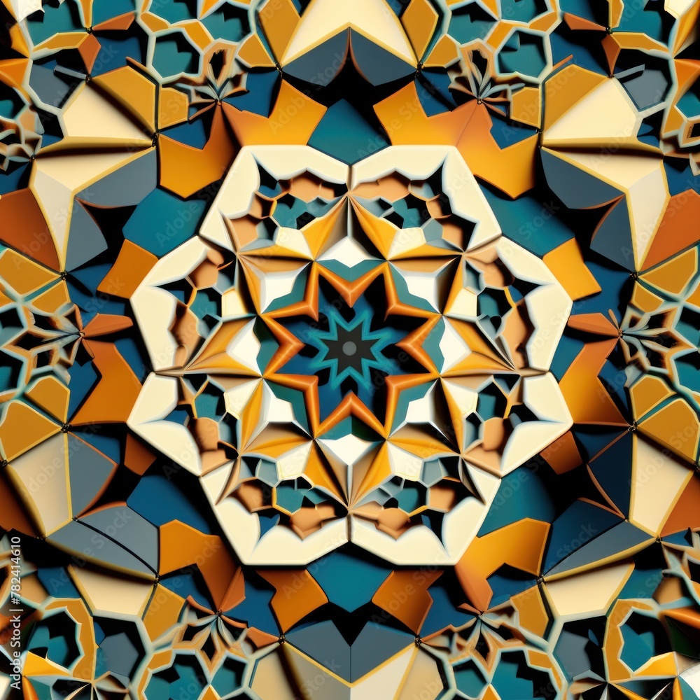 Poster captivating kaleidoscopic geometrical pattern generative ai