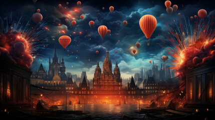 Happy New year frame with wine party friends gathering celebrate 