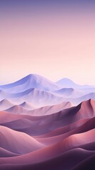 Nostalgic Pastel Landscape with Minimalist Mountain Scenery Generative AI