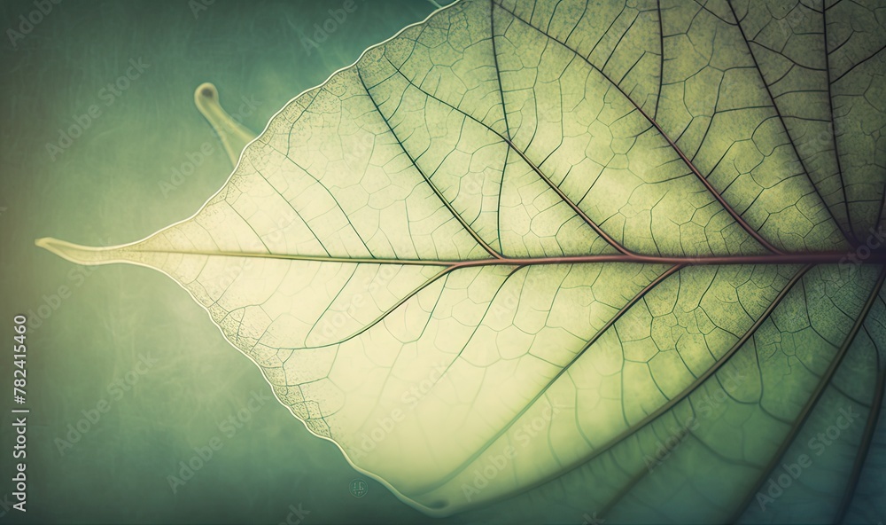 Poster ethereal leaf texture with veins and cells generative ai