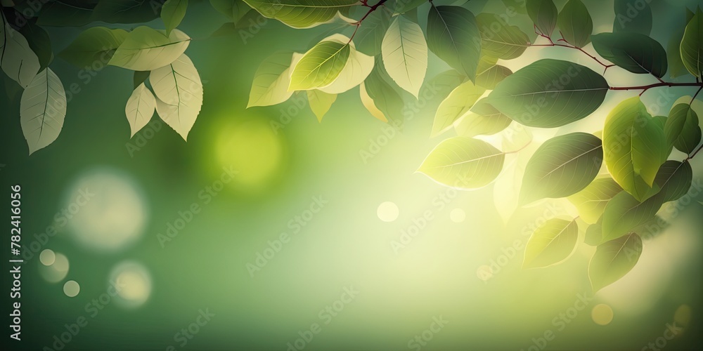 Aufkleber serene nature backdrop with blurred foliage and soft sky generative ai