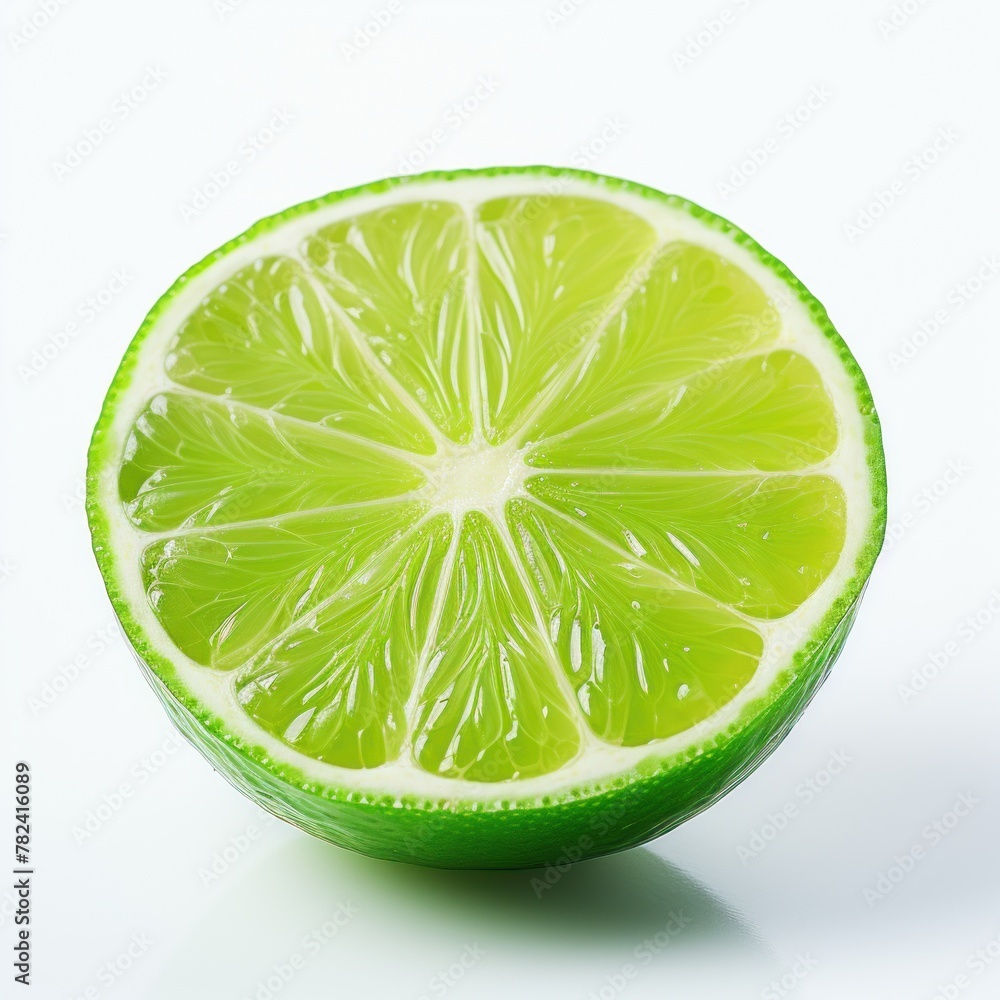 Aufkleber minimalist lime green abstract on white background generative ai