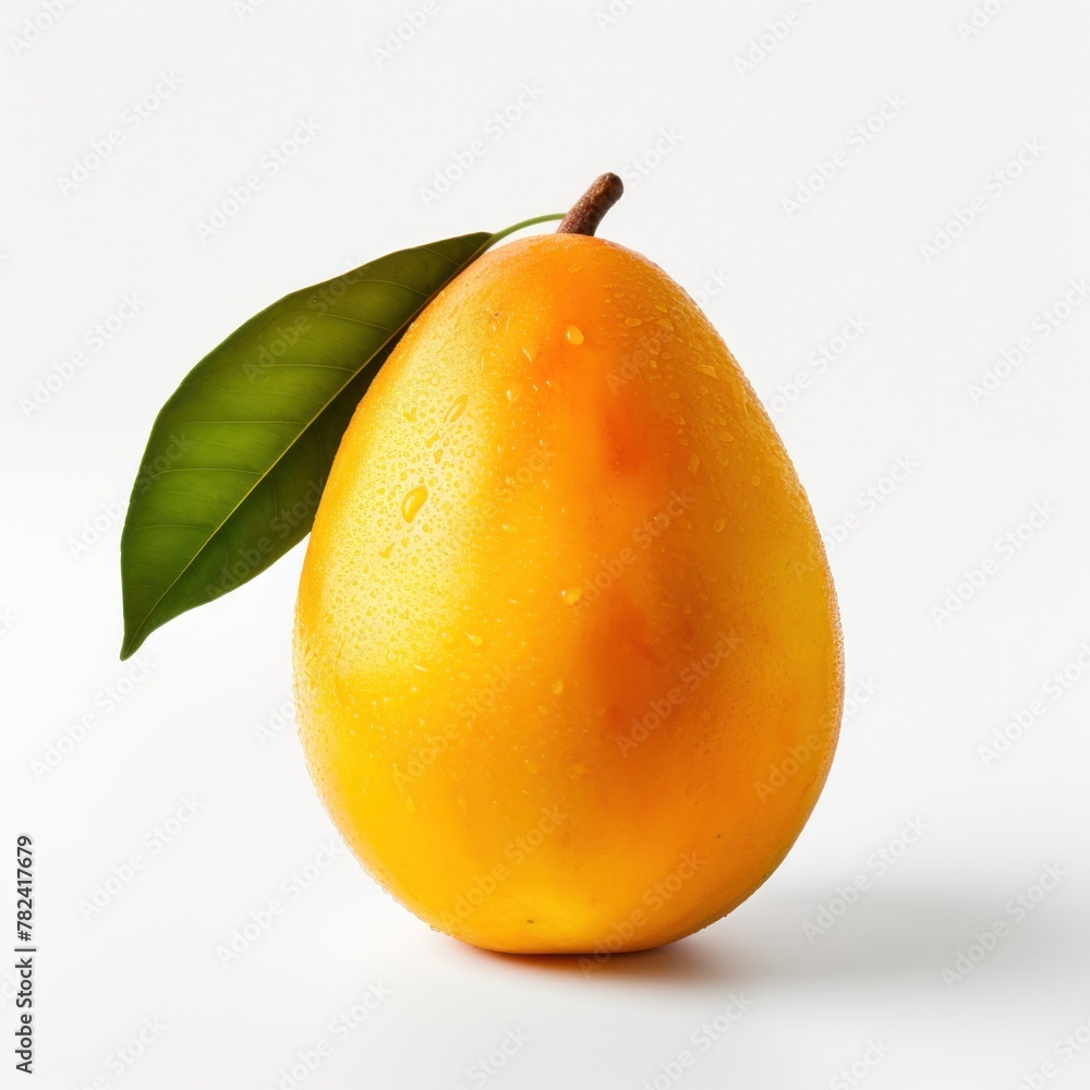 Poster minimalist mango on plain white background generative ai