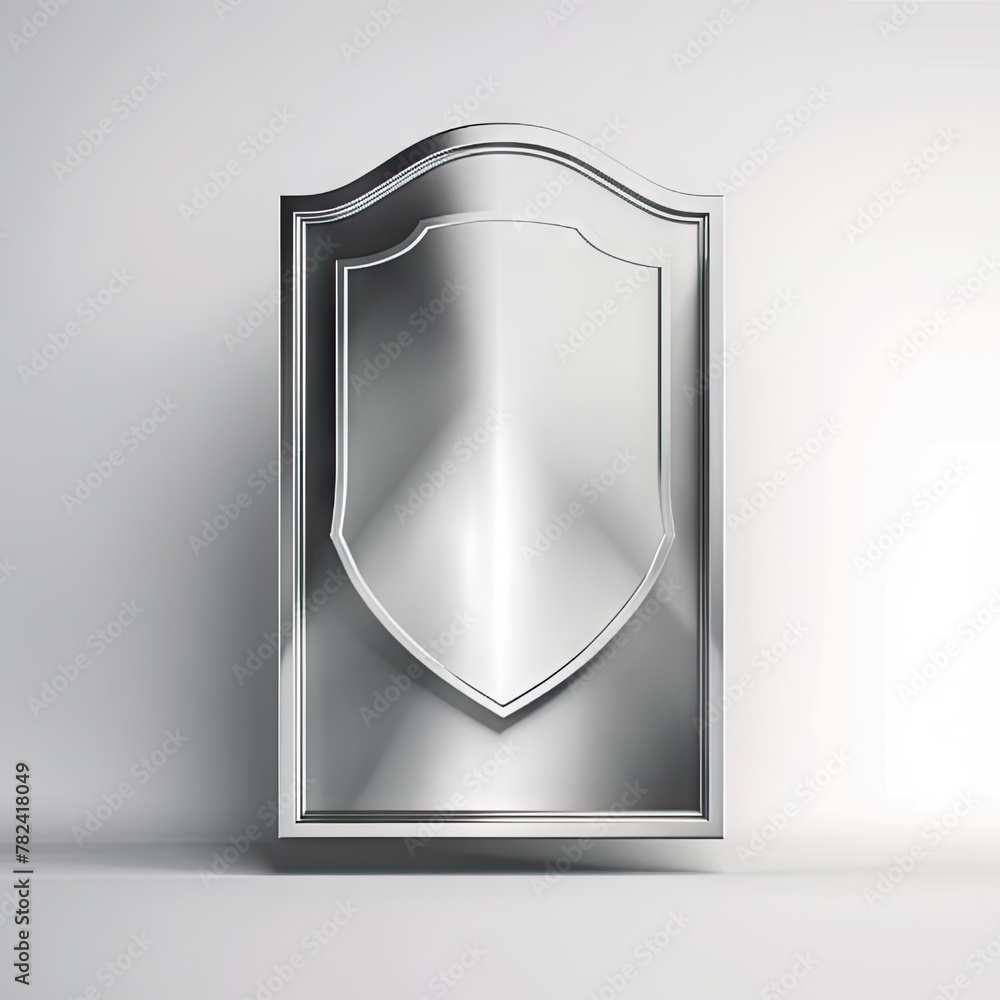 Poster Reflective Metallic Shield Design Generative AI