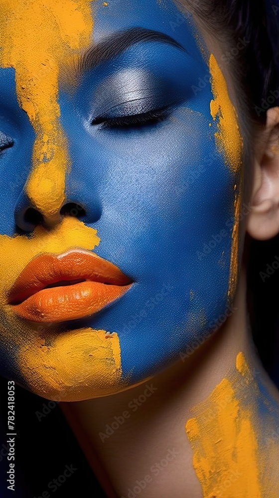Poster captivating cobalt and vibrant hues generative ai